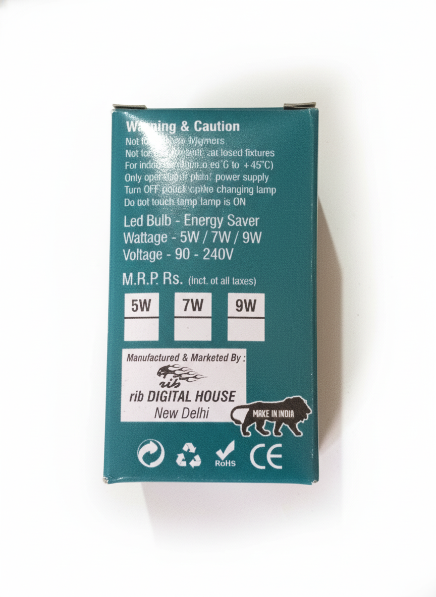 RIB DOB1 LED BULB 9W (Pack of 10)