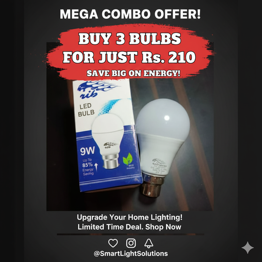 rib 9w Led Bulb (COMBO PACK OF THREE)