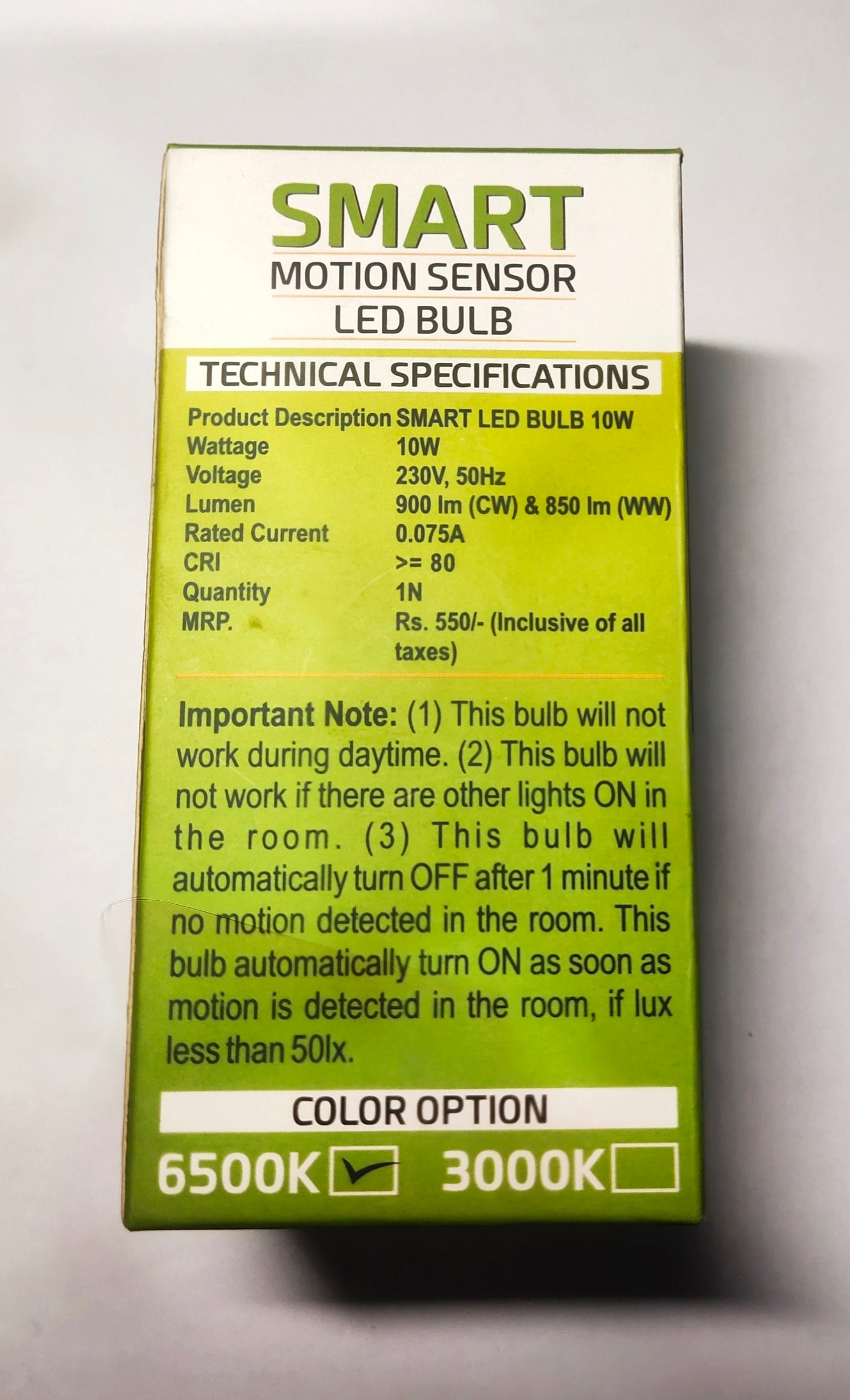 RIB SMART MOTION SENSOR 10W LED BULB